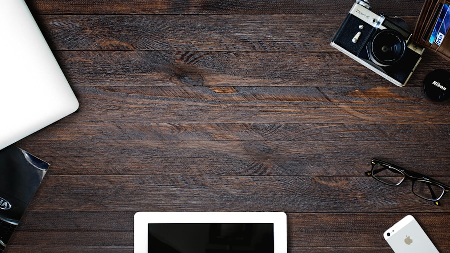 Photo wooden desk